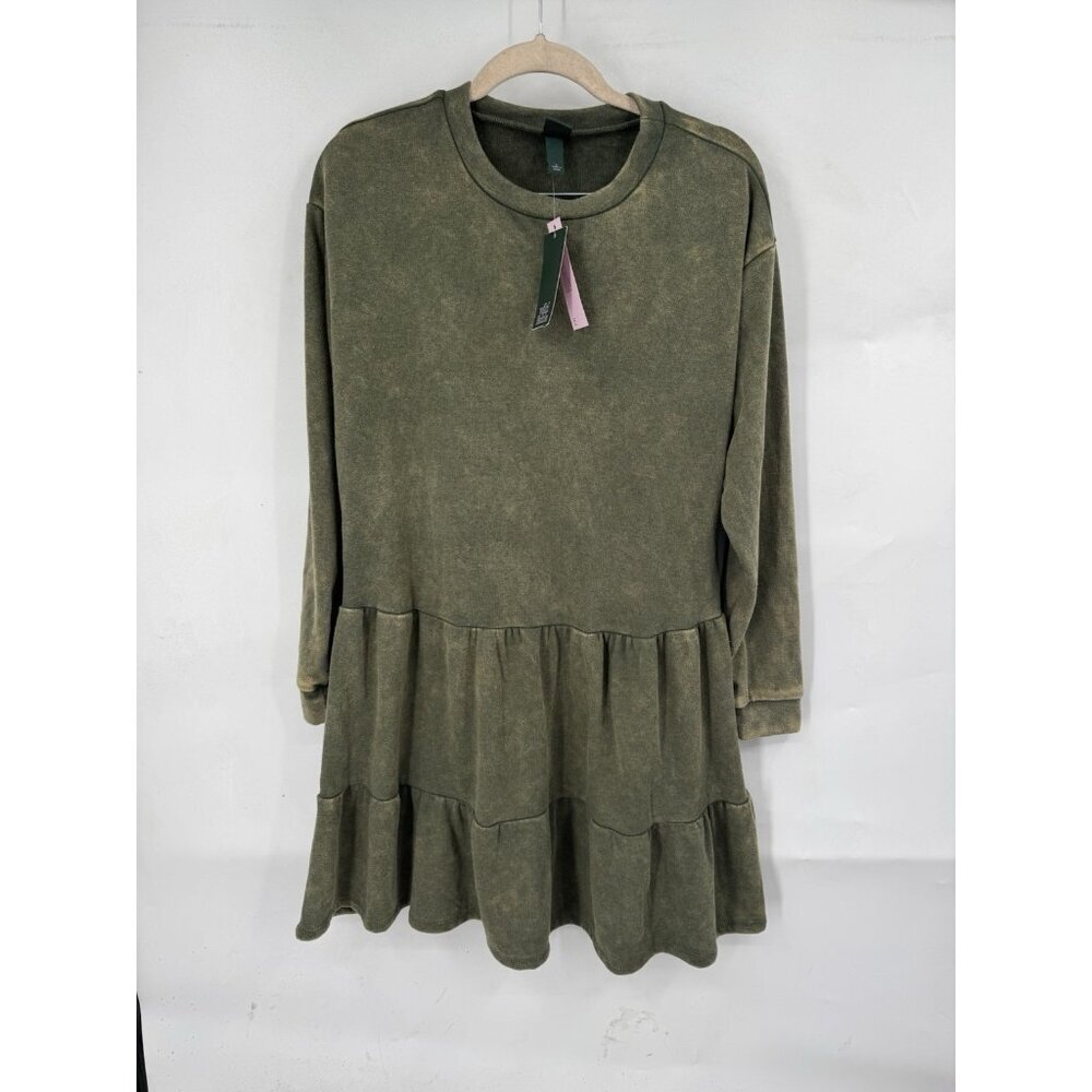 Wild Fable Sweater dress Women Small Green Faded Distressed Color Grunge NEW‎